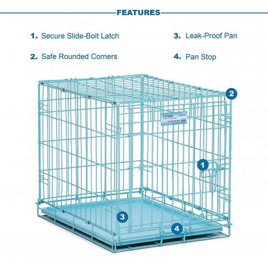 Small Dog Crate Blue 24 Inches | Dog Crates